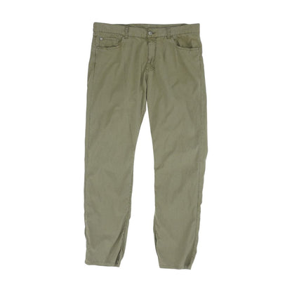 Green Solid Casual Pants