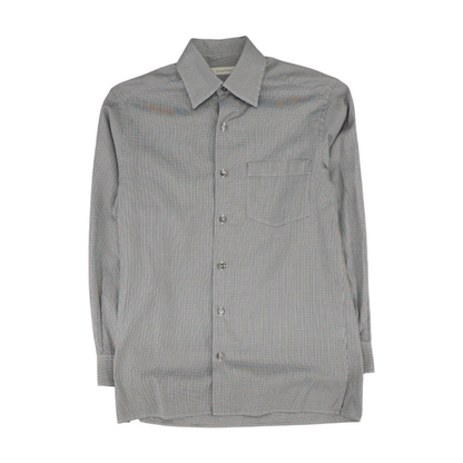 White Houndstooth Long Sleeve Button Down
