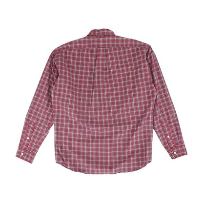 Red Plaid Long Sleeve Button Down