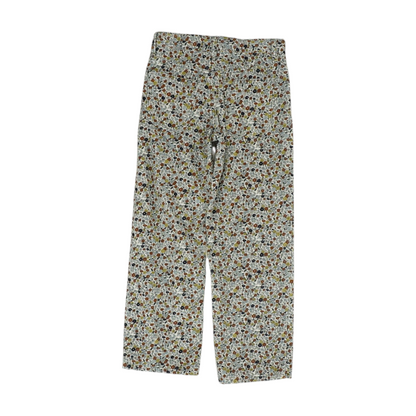 Beige Floral Chino Pants