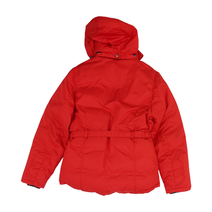 Vintage Red Y2K Belted Winter Jacket
