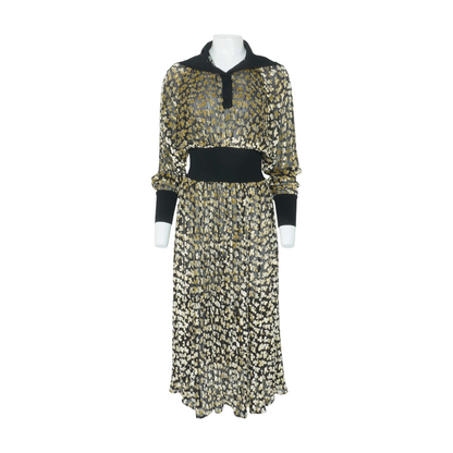 Tan Print Midi Dress