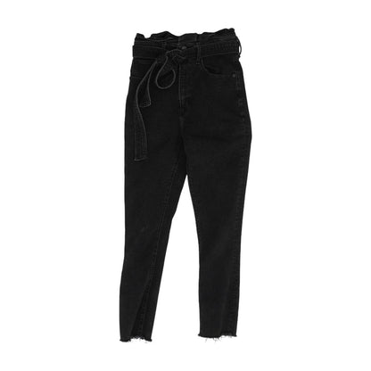 Black Solid High Rise Skinny Leg Jeans
