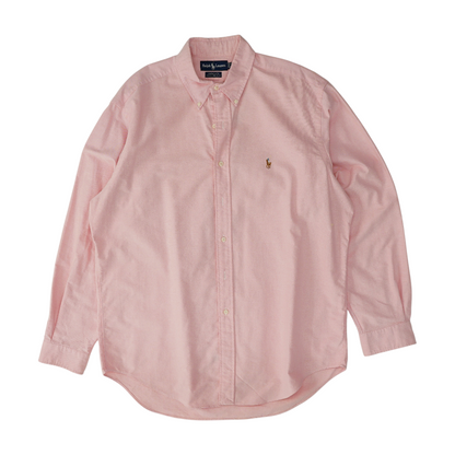 Pink Solid Long Sleeve Button Down