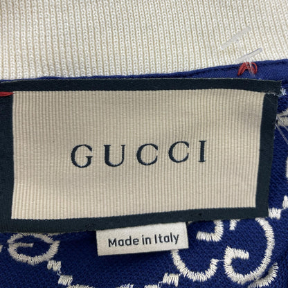 Navy GG Monogram Jacquard Polo Shirt
