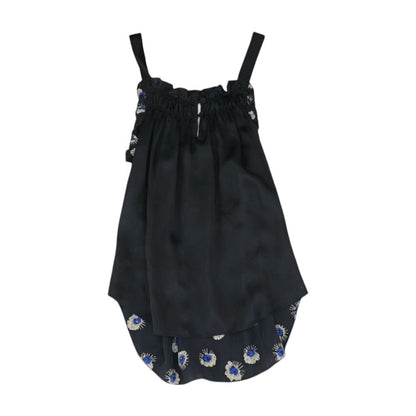 Black Floral Sleeveless Blouse