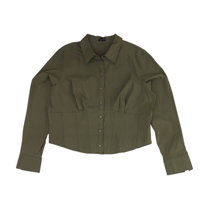 Green Button Down