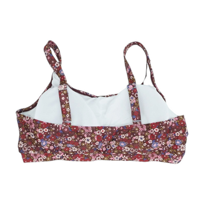 Maroon Plus Size Floral Swim Top