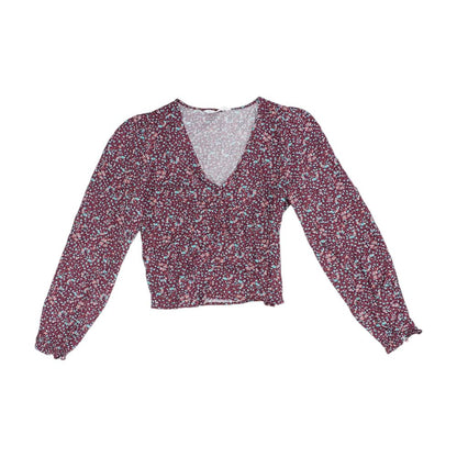Maroon Floral Blouse