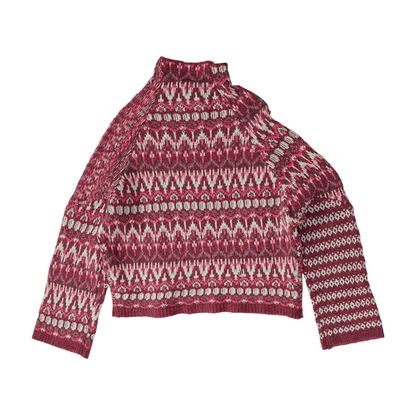 Pink Print Pullover Sweater