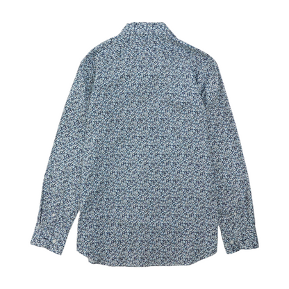 Blue Floral Long Sleeve Button Down