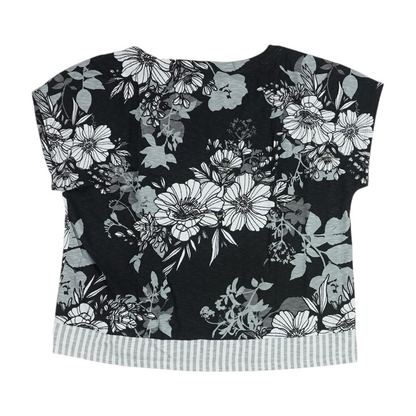 Black Petite Floral Blouse