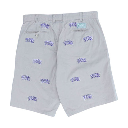 Beige Embroidery Detail TCU Horned Frogs Chino Shorts
