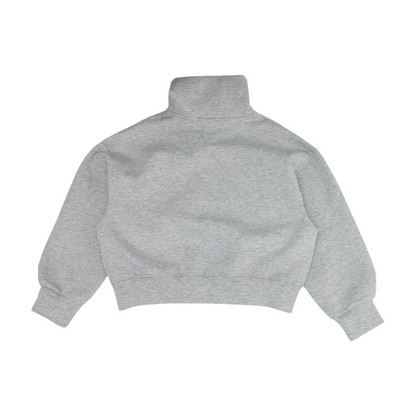 Gray Solid 1/4 Zip Pullover