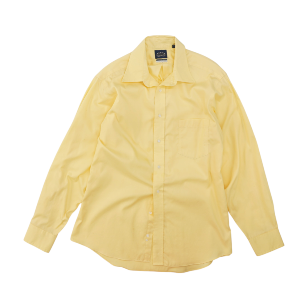 Yellow Solid Long Sleeve Button Down