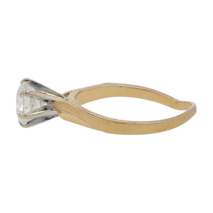9/10 Ct 14K Gold Round Center Diamond Engagement Ring