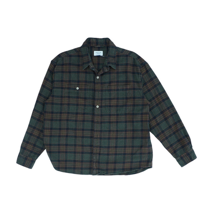 Green Plaid Long Sleeve Button Down