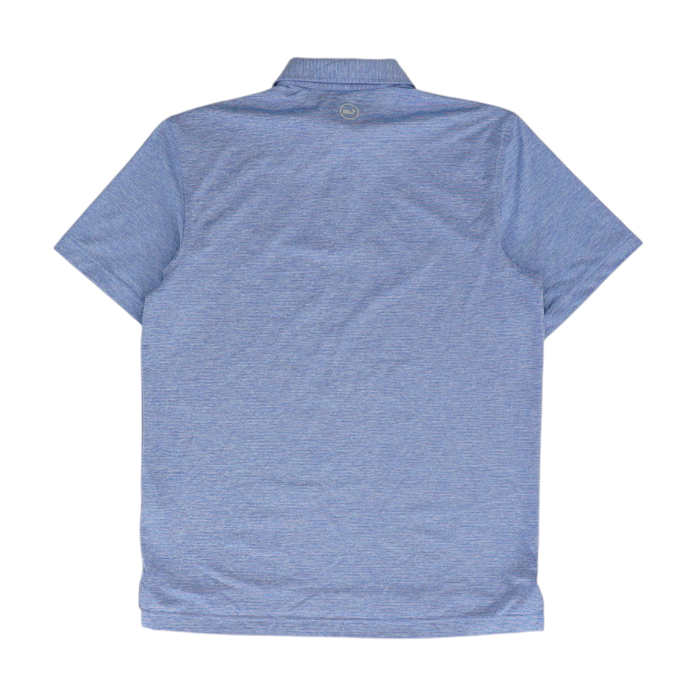 Blue Striped Short Sleeve Polo