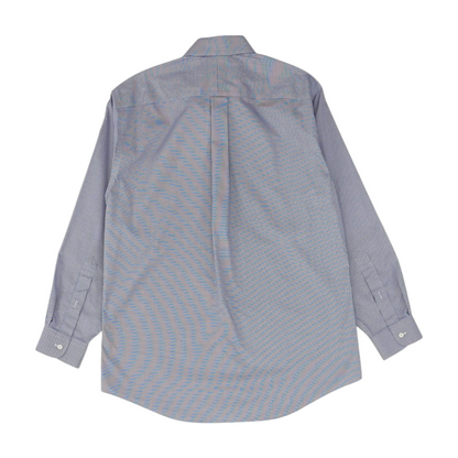 Blue Houndstooth Long Sleeve Button Down