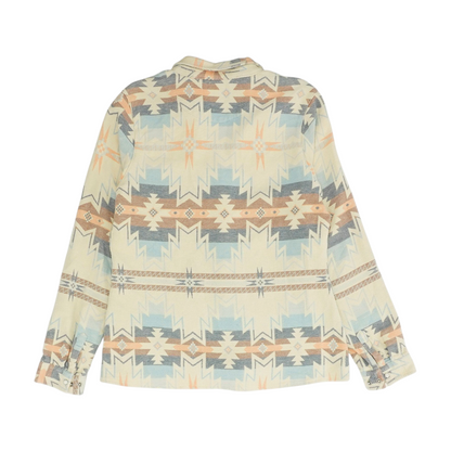 Beige Abstract Button Down