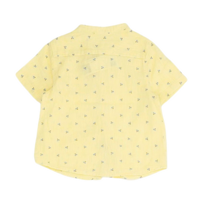 Yellow Graphic Short Sleeve Button Down