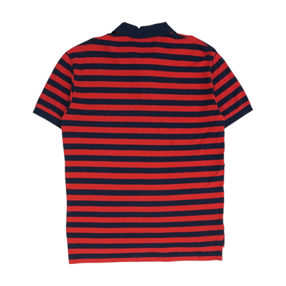 Red Striped Short Sleeve Polo