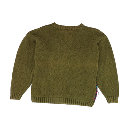 Green Print Pullover Sweater
