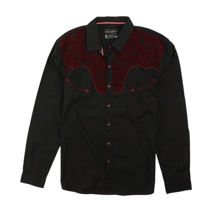 Black Floral Long Sleeve Button Down