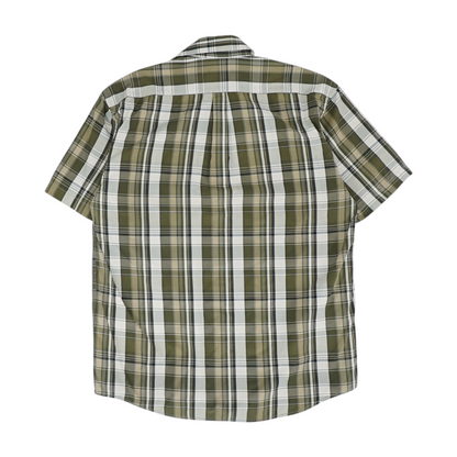 Green Plaid Short Sleeve Button Down