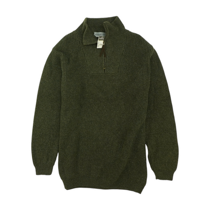 Green Tall Solid 1/4 Zip Sweater