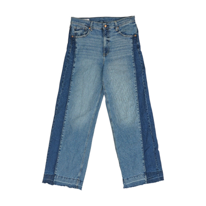 Blue Tall Color Block Wide Leg Jeans