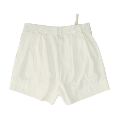 White Solid Chino Shorts