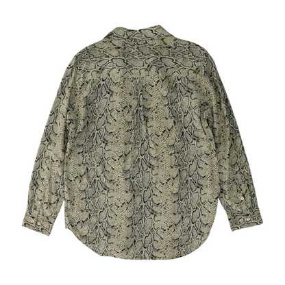 Beige Animal Print Button Down