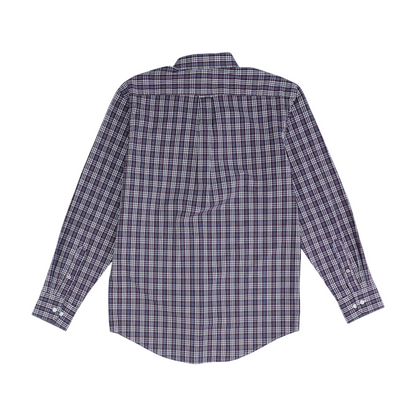 Maroon Plaid Long Sleeve Button Down
