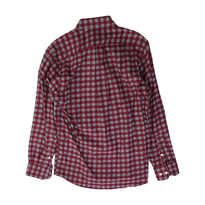 Burgundy Plaid Flannel Button Down