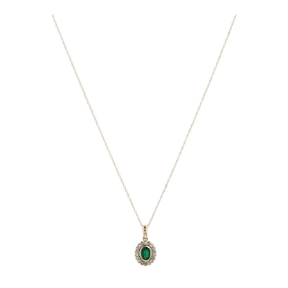 1/2 ctw 10K Yellow Gold Emerald Pendant Necklace