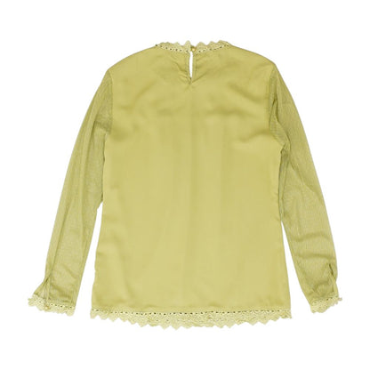 Green Solid Long Sleeve Blouse