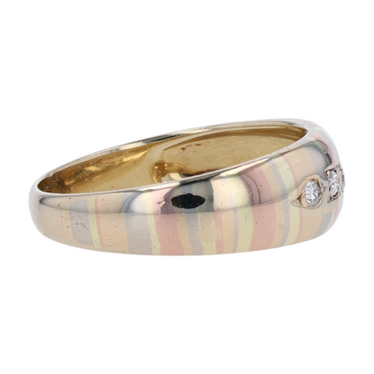 14K Tri-Tone Gold Band