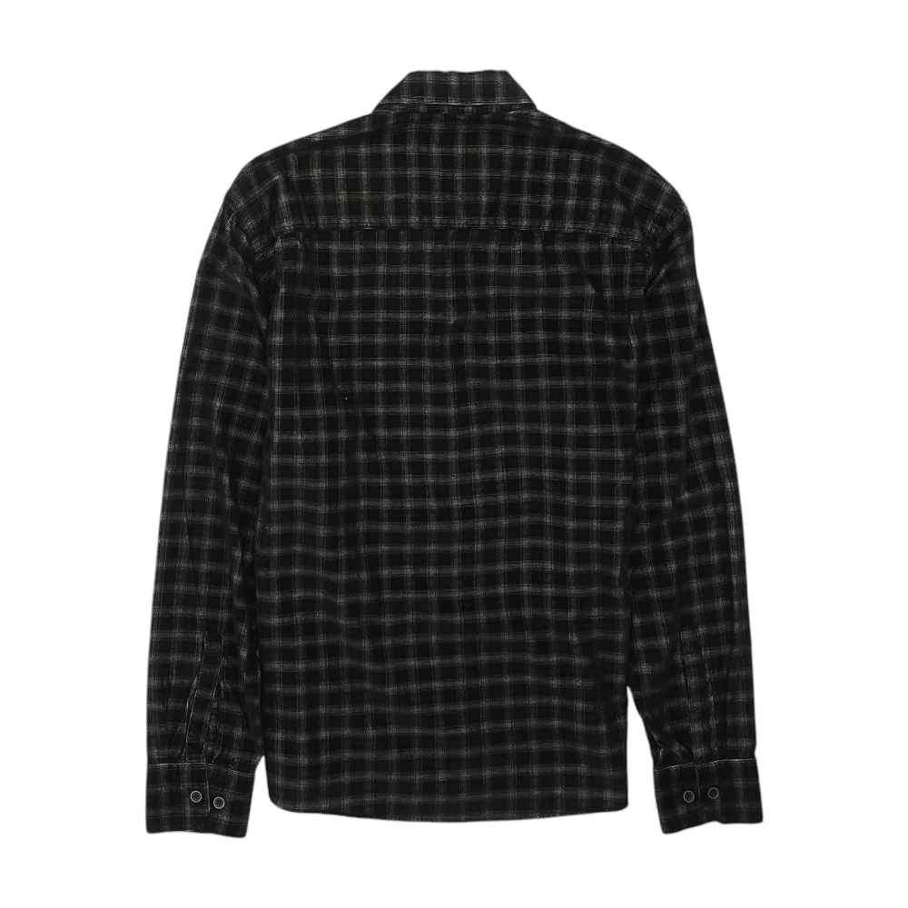 Black Plaid Flannel Button Down