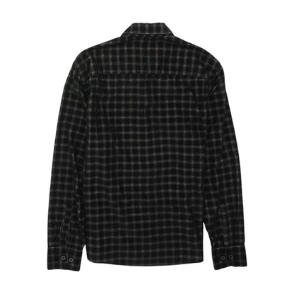 Black Plaid Flannel Button Down
