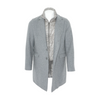 Gray Convertible Padded Wool-Blend Quilted Shell Coat