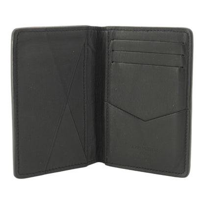 Black Pocket Organizer in Shadow Leather