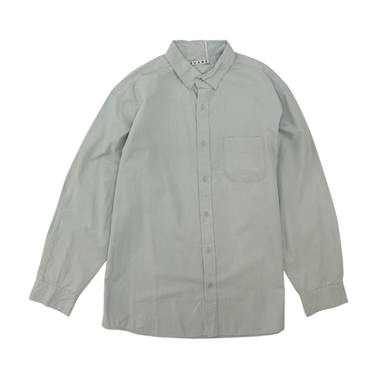 Gray Solid Long Sleeve Button Down
