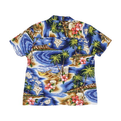 Blue Tropical Button Down