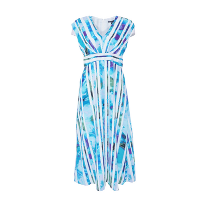 Blue Striped Midi Dress