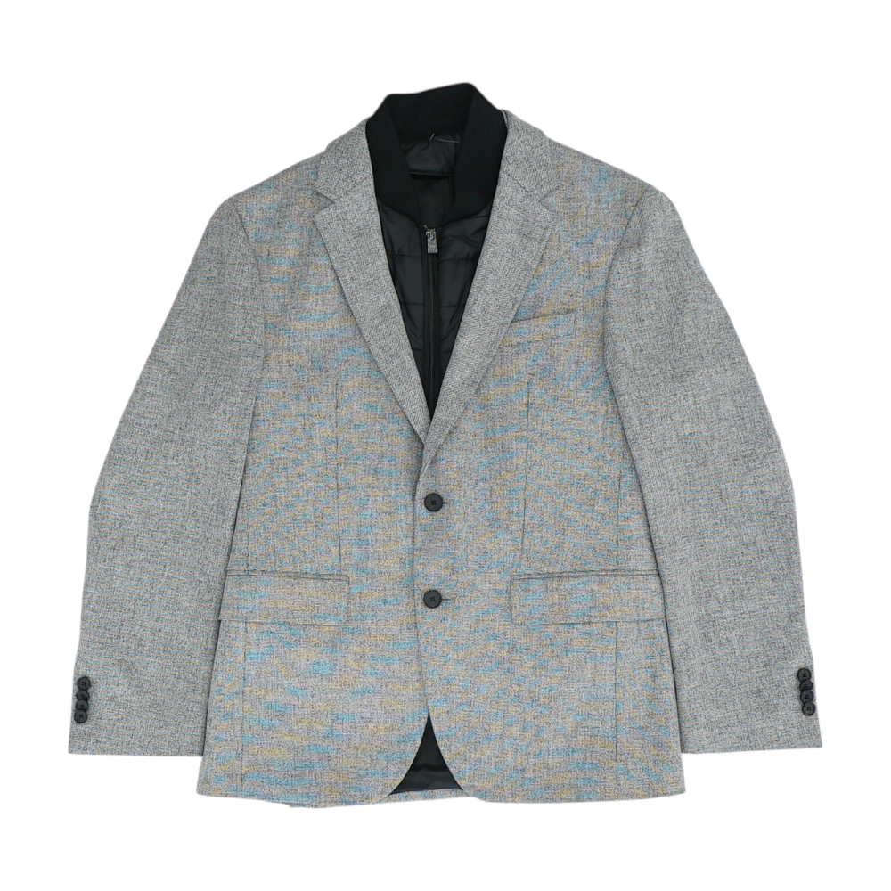 Gray Short Solid Sport Coat
