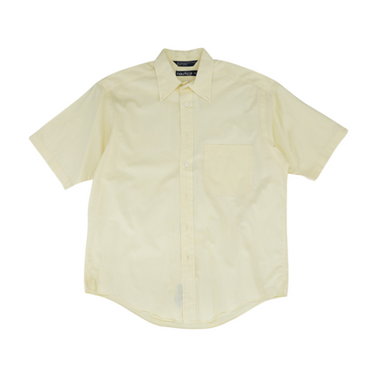 Yellow Solid Short Sleeve Button Down