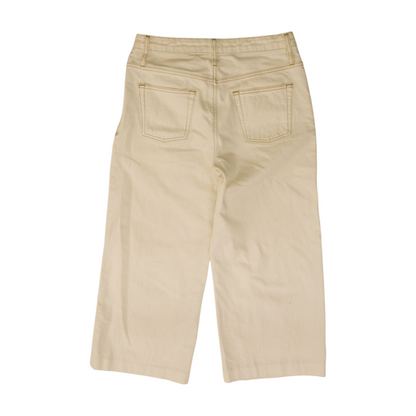Cream Wide Leg Jeans