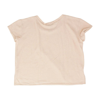 Nude Solid Short Sleeve Blouse