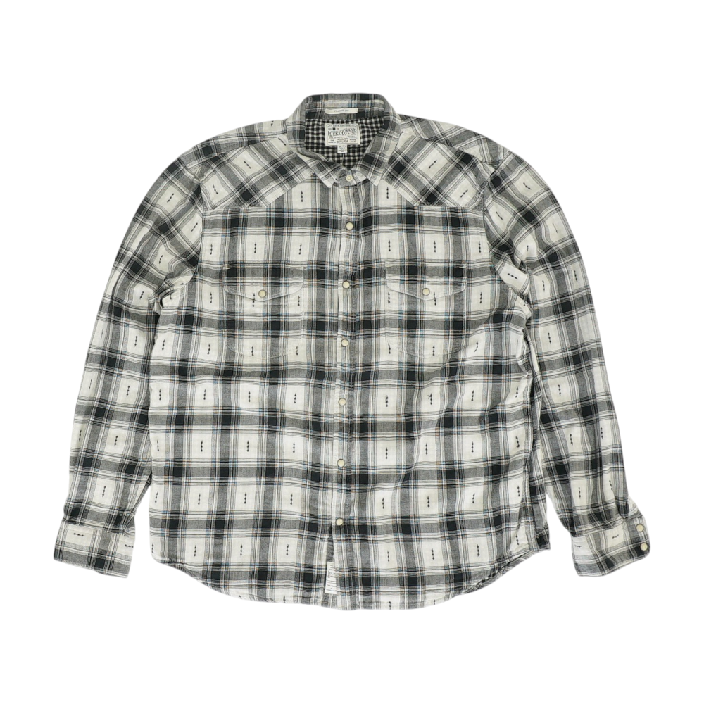Black Plaid Long Sleeve Button Down